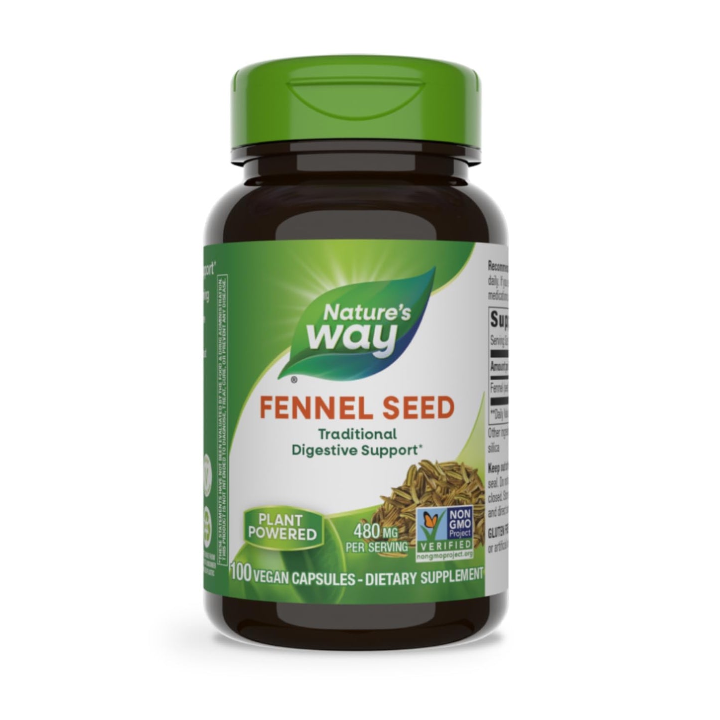 Nature's Way Fennel Seed – Digestive Support, 480 mg, 100 Capsules