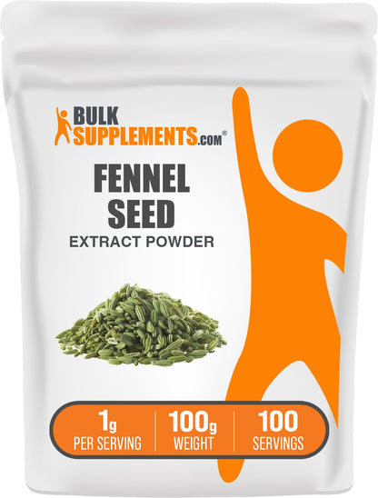 Fennel Seed Extract Powder – Vegan & Gluten Free, 100g | BulkSupplements