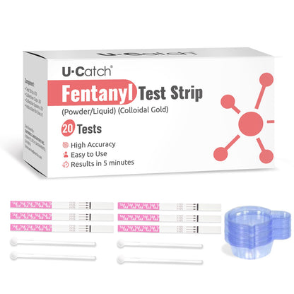 [20 Pack] Fentanyl Test Strips – Rapid Testing Kit for Liquids & Powders, High Sensitivity, Individually Packaged