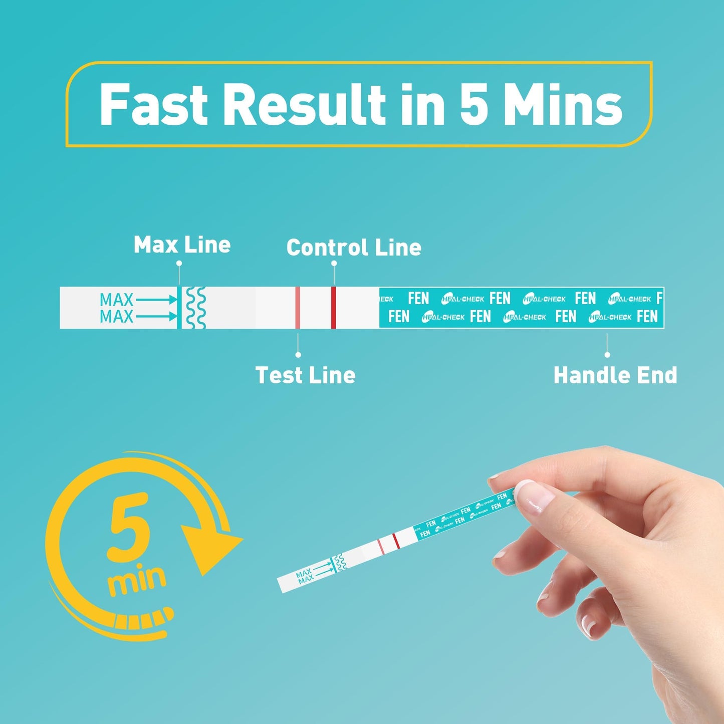 Fentanyl Test Strips 5 Pack | HEAL-CHECK 5 ng/mL High-Accuracy Kit