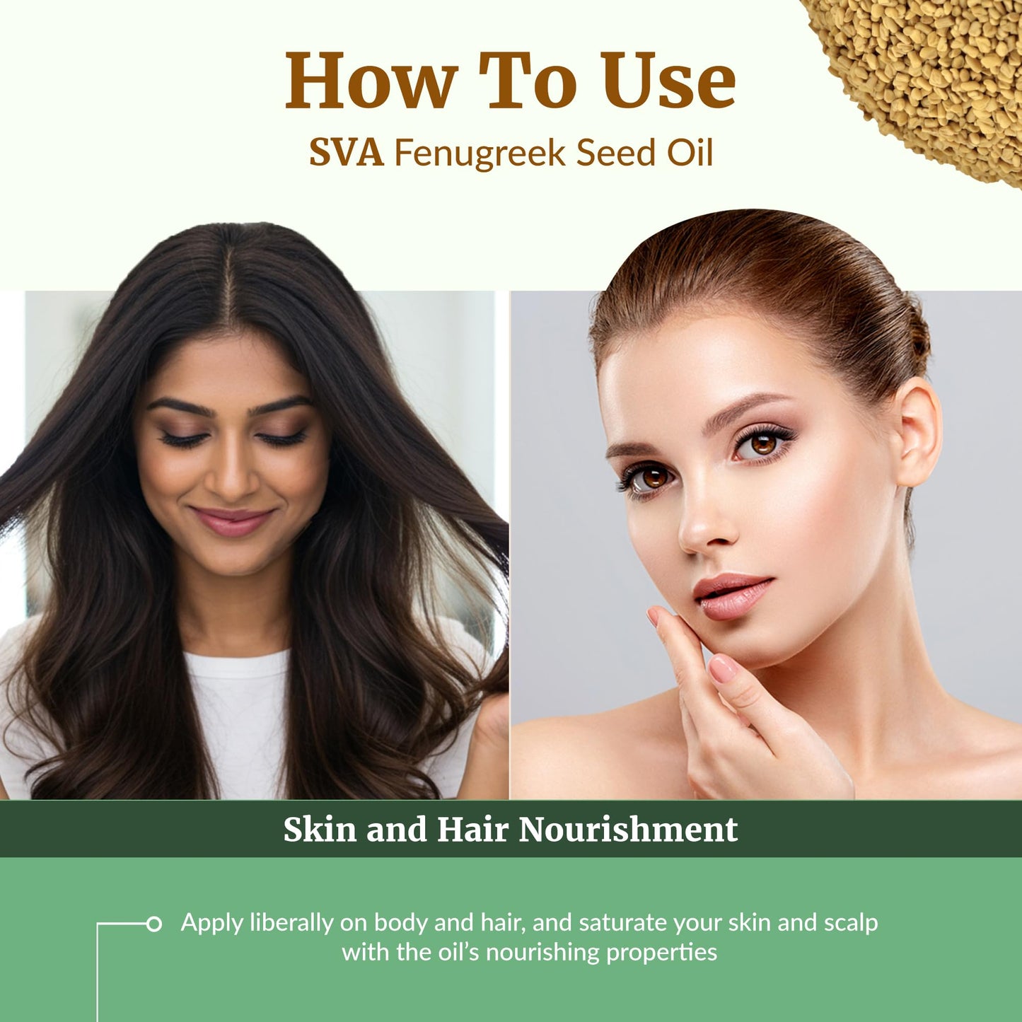 SVA Fenugreek Seed Oil 1 Fl Oz | 100% Natural Cold-Pressed Carrier Oil