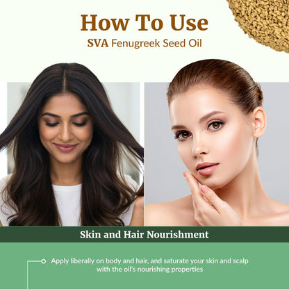 SVA Fenugreek Seed Oil 1 Fl Oz | 100% Natural Cold-Pressed Carrier Oil