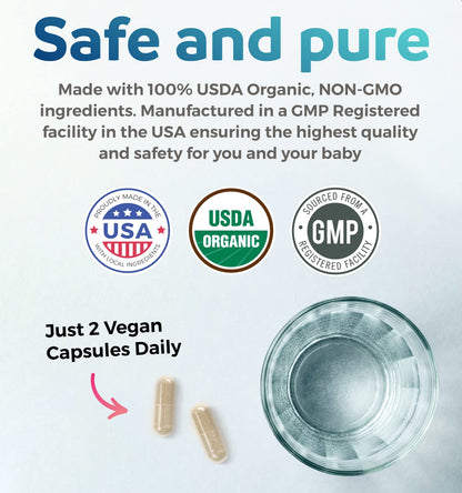 USDA Organic Lactation Supplement - Fenugreek, Fennel & Milk Thistle | 60 Vegan Capsules