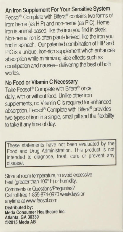 Feosol Complete with Bifera Iron 30 Caplets (3 Pack) | Iron Supplement BritishVita | Premium UK Vitamins & Wellness Supplements