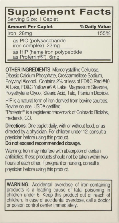 Feosol Complete with Bifera Iron 30 Caplets (3 Pack) | Iron Supplement BritishVita | Premium UK Vitamins & Wellness Supplements