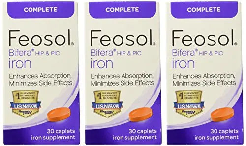 Feosol Complete with Bifera Iron 30 Caplets (3 Pack) | Iron Supplement BritishVita | Premium UK Vitamins & Wellness Supplements