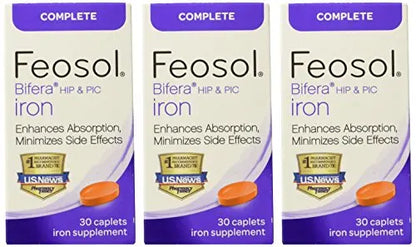 Feosol Complete with Bifera Iron 30 Caplets (3 Pack) | Iron Supplement BritishVita | Premium UK Vitamins & Wellness Supplements