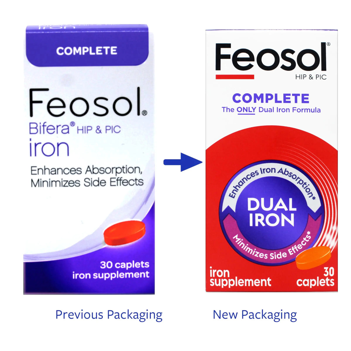 Feosol Complete Iron Supplement – Bifera HIP & PIC, 30 Caplets, Pack of 3 BritishVita | Premium UK Vitamins & Wellness Supplements