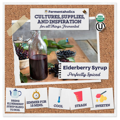 Fermentaholics USDA Organic Dried Elderberry Syrup Kit – Make Your Own Syrup
