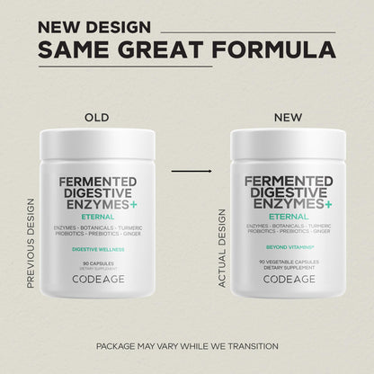 Codeage Fermented Digestive Enzymes - 3-Month Supply (90 Capsules) with Probiotics & Botanicals