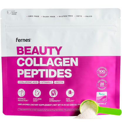 Advanced Collagen Peptides for Women – Grass-Fed Type I & III, 10g per Scoop, Unflavored
