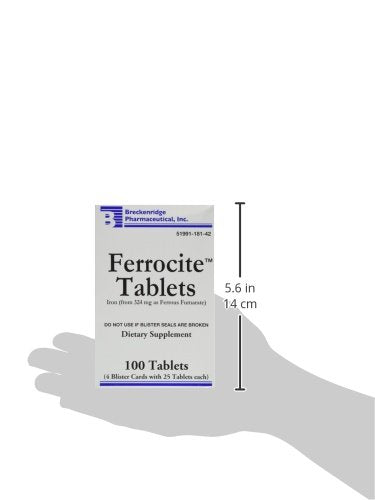 Ferrocite Tablets 100ct – Compare to Hemocyte (324mg) Iron Supplement