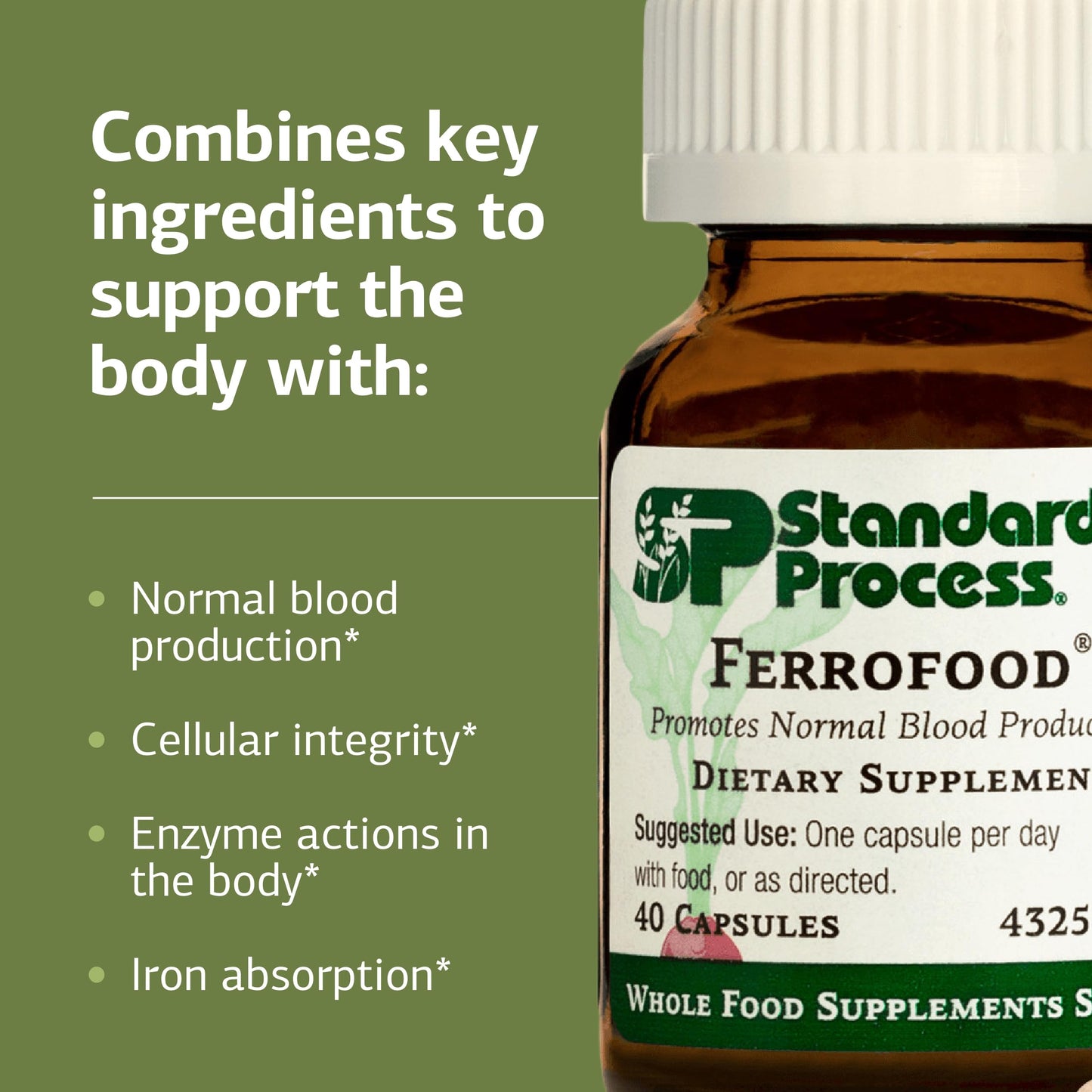 Ferrofood Iron Supplement – Supports Normal Blood Production (40 Capsules)