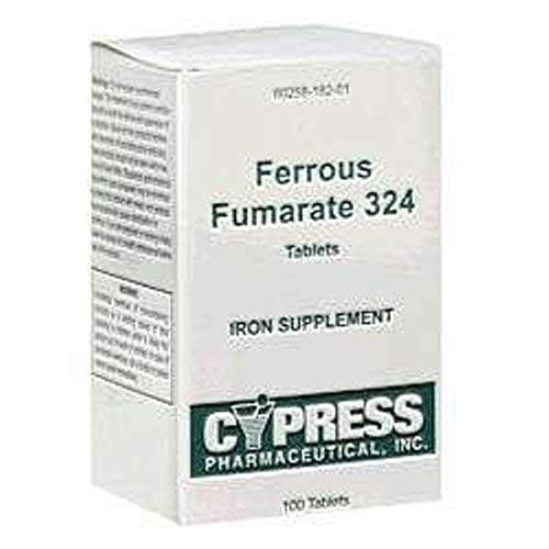 Cypress Pharmaceutical Ferrous Fumarate 324 Tablets – Boxed, 100 Count