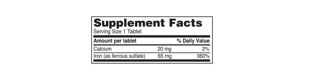 Ferrous Sulfate 325mg Iron Supplement | Reliable 1 — 100 Tablets