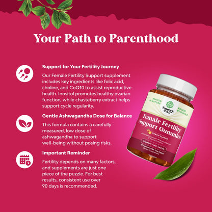Fertility Gummies for Women Trying to Conceive - Yummy Gummy Juicy Peach (30 Servings) | Vegan, Non-GMO & Gluten Free