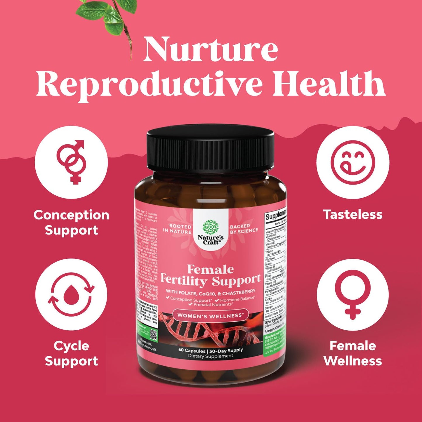 Fertility Supplement for Women with Prenatal Vitamins, CoQ10, Choline & Inositol