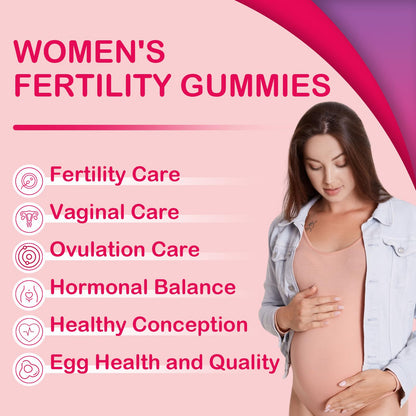Fertility Supplements for Women – Prenatal Vitamins with Myo-Inositol & D-Chiro Inositol, 60 Raspberry Gummies
