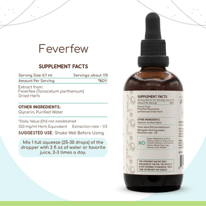 Feverfew B120 Alcohol-Free Herbal Extract Tincture – 4 fl oz | Herbera