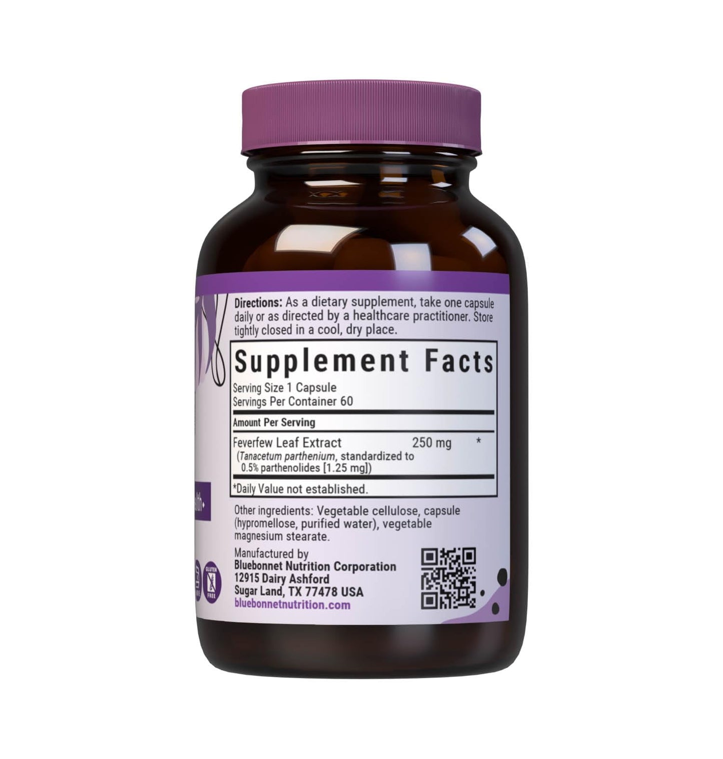 BlueBonnet Nutrition Feverfew Leaf Extract – Immune Health & Head Comfort | 60 Veg Capsules