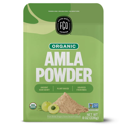 FGO Organic Amla Powder 8oz – USDA Organic Amalaki (Gooseberry) Non-GMO
