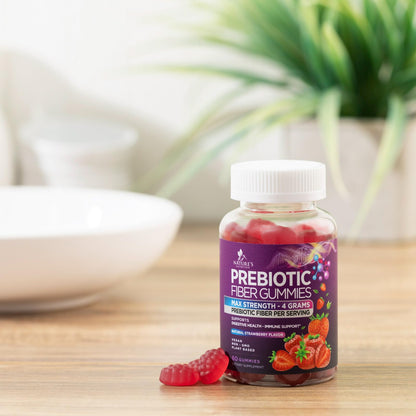 Fiber Gummies for Adults – 4g Daily Fiber, Prebiotic Digestive Health (Plant-Based, Non-GMO) – 60 Gummies