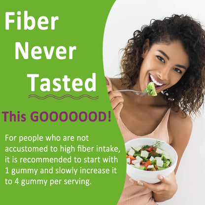 Fiber Gummies for Adults – Sugar Free 10g Prebiotic Fiber, Probiotics & Enzymes (120ct) – Vegan