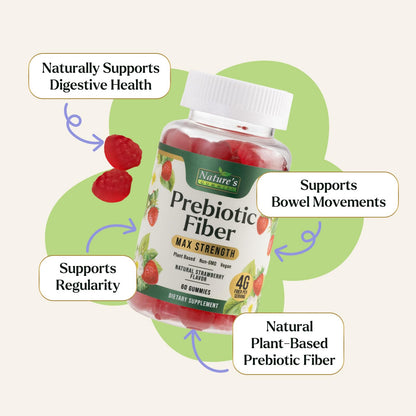 Fiber Gummies for Adults – 4g Daily Soluble Fiber, Plant-Based Prebiotic Gummy (60 Gummies)