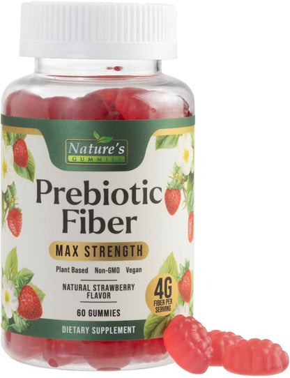 Fiber Gummies for Adults – 4g Daily Soluble Fiber, Plant-Based Prebiotic Gummy (60 Gummies)