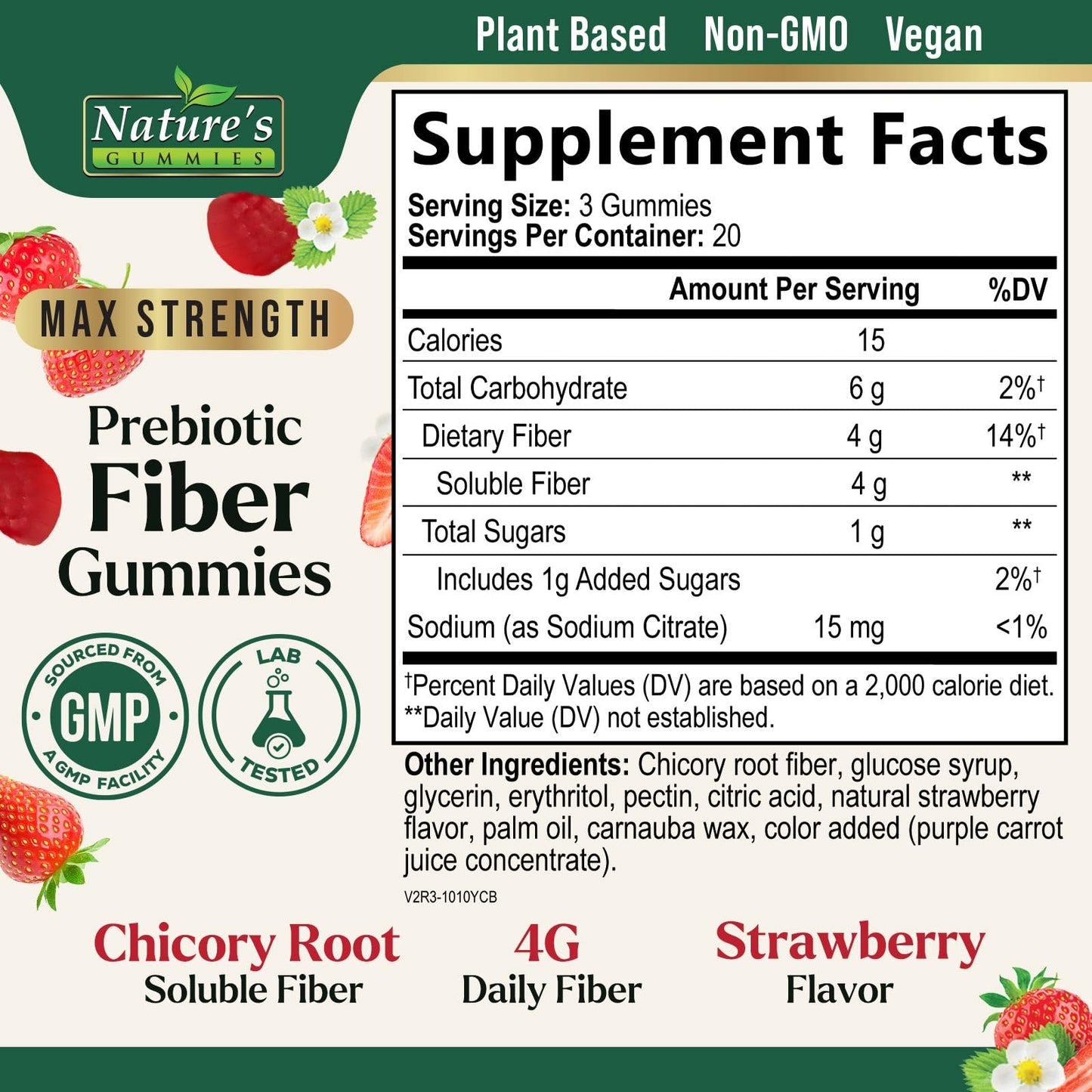 Fiber Gummies for Adults – 4g Daily Soluble Fiber, Plant-Based Prebiotic Gummy (60 Gummies)
