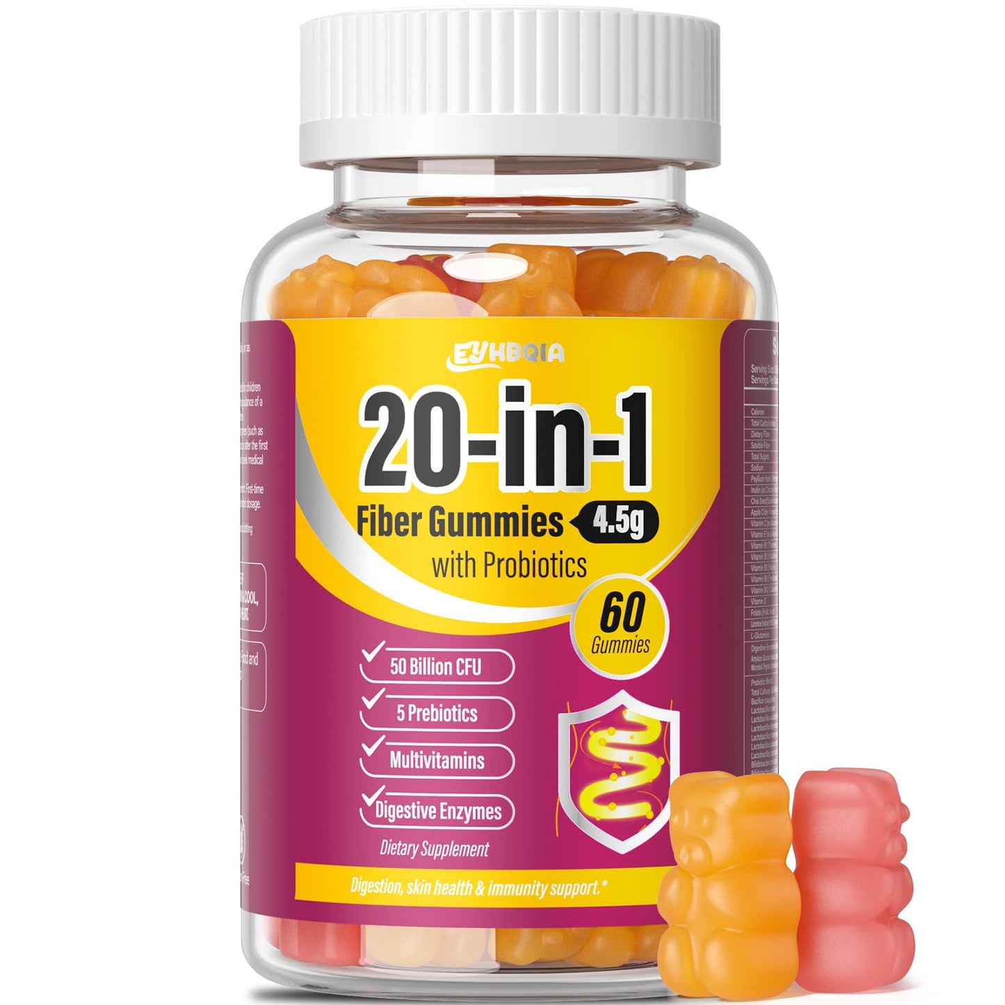 Fiber Gummies for Women – Prebiotic Probiotics & Hormone Balance (Sugar-Free, Keto Friendly)