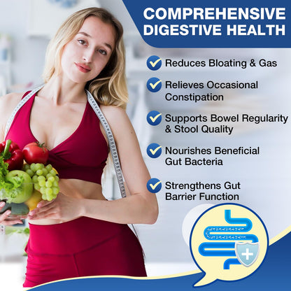 Fiber Supplement - Prebiotic 5g Soluble Fiber (Acacia & Inulin) | Gluten Free & Vegan | 70 Servings