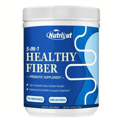 Fiber Supplement - Prebiotic 5g Soluble Fiber (Acacia & Inulin) | Gluten Free & Vegan | 70 Servings