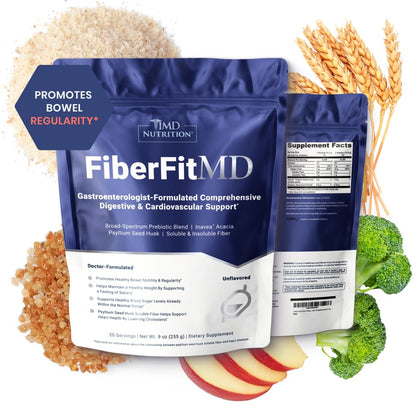FiberFitMD High Fiber Powder for Digestive & Cardiovascular Support | 1MD Nutrition