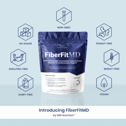 FiberFitMD High Fiber Powder for Digestive & Cardiovascular Support | 1MD Nutrition