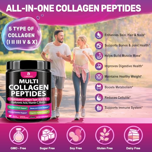 FIDERNIC Multi Collagen Peptides Powder – Grass-Fed, Unflavored