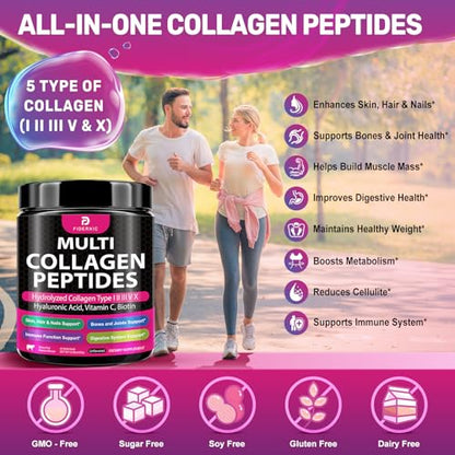 FIDERNIC Multi Collagen Peptides Powder – Grass-Fed, Unflavored