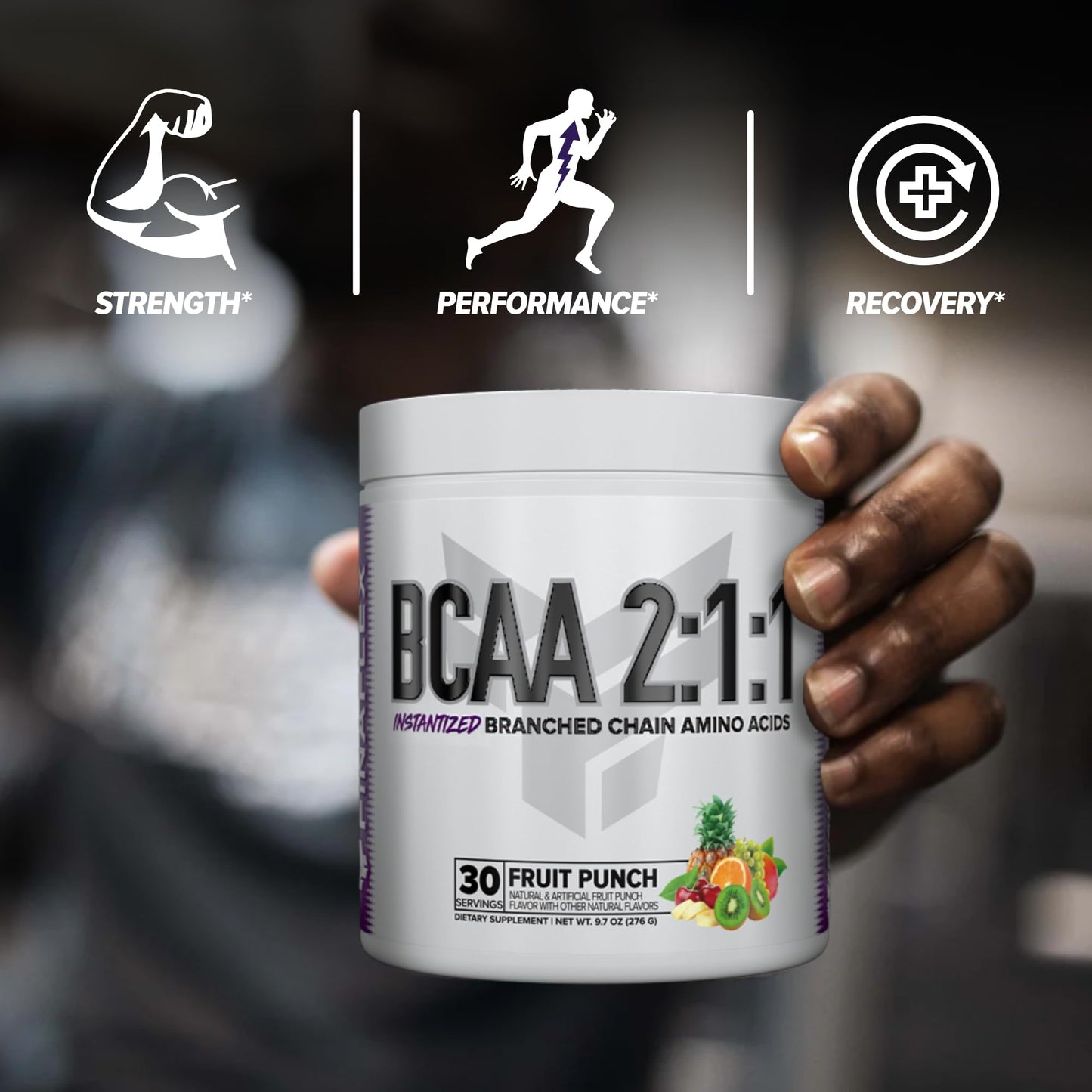 FINAFLEX Pure BCAA 2:1:1 Fruit Punch – 9.7 oz, 30 Servings | Strength, Recovery & Performance