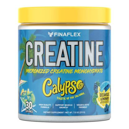 FINAFLEX Pure Creatine + Calypso Ocean Blue Lemonade – 7.5 oz, 30 Servings | 5g Creatine Monohydrate
