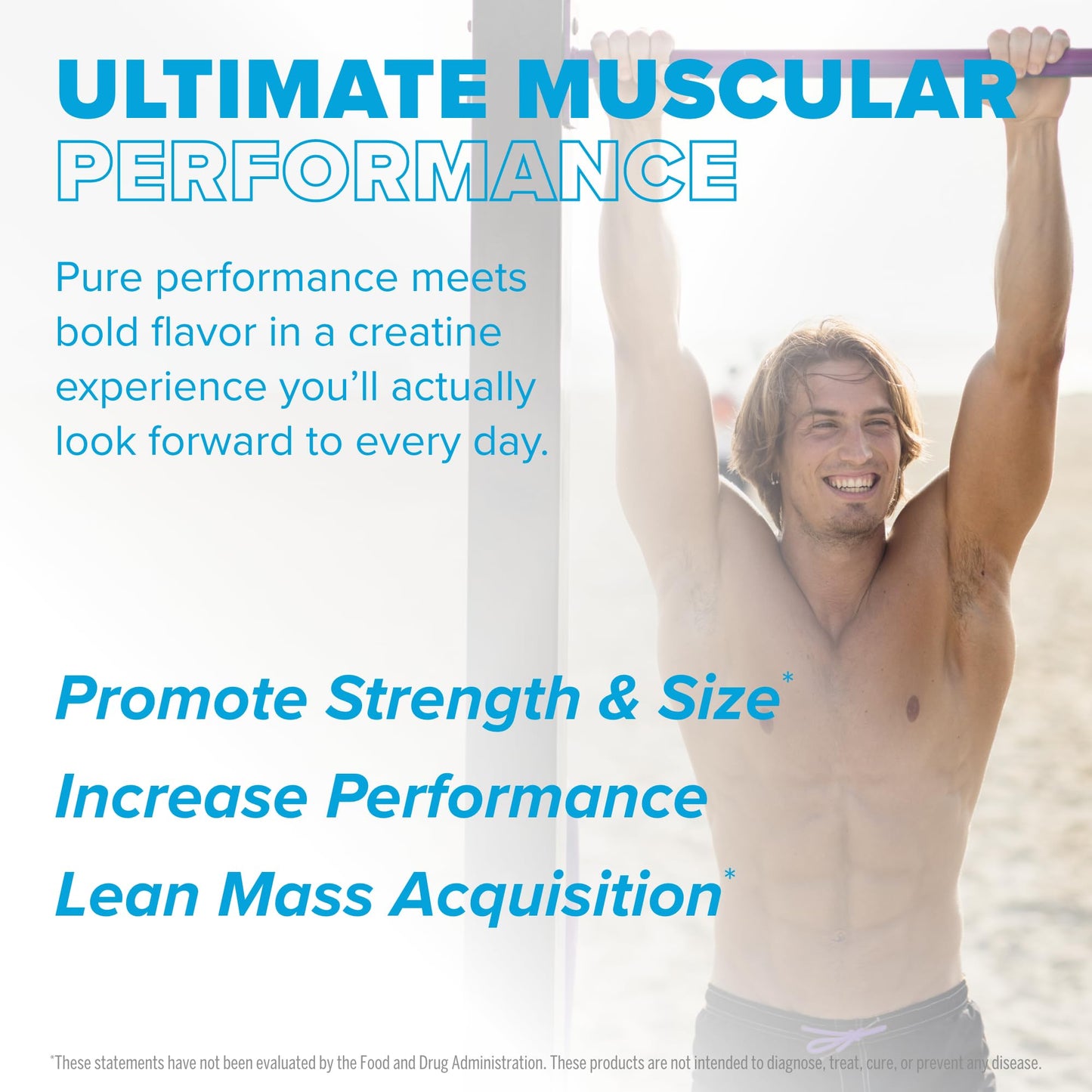 FINAFLEX Pure Creatine + Calypso Ocean Blue Lemonade – 7.5 oz, 30 Servings | 5g Creatine Monohydrate