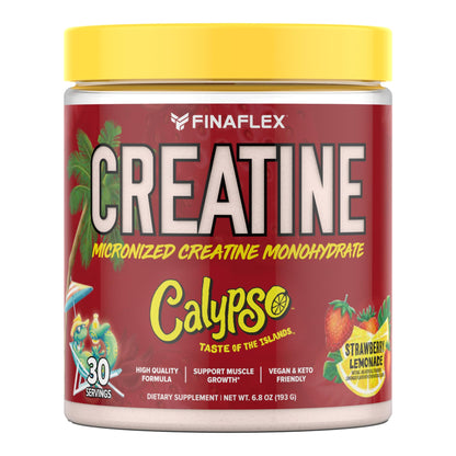 FINAFLEX Pure Creatine + CALYPSO Strawberry Lemonade 7.5 oz | 5g Creatine Monohydrate | 30 Servings
