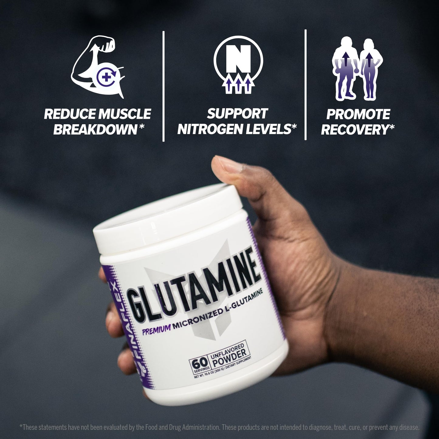 FINAFLEX Pure Glutamine Unflavored - 2.2 lbs | Muscle Recovery & Nitrogen Support