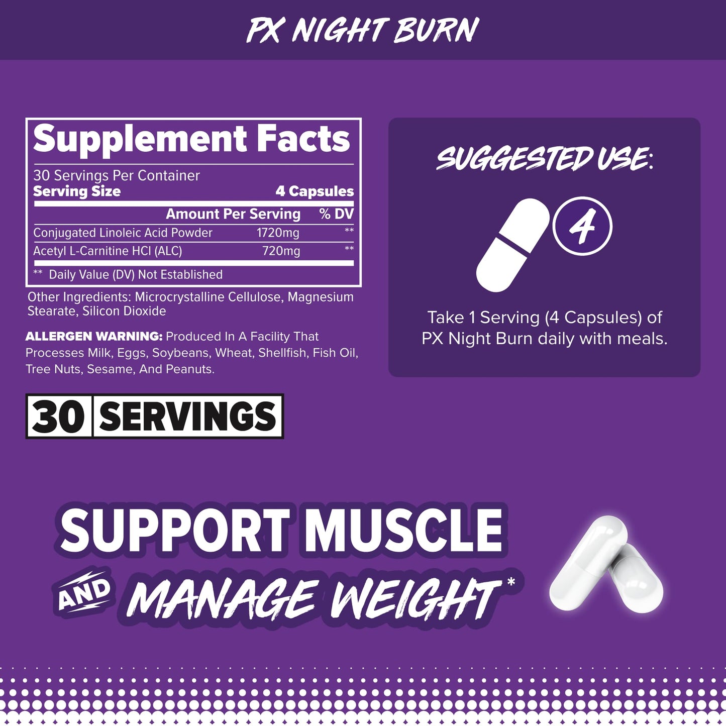 FINAFLEX PX Night Burn - Non-Stimulant Fat Burner | 120 Capsules