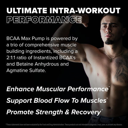 FINAFLEX BCAA MAX Pump – Strawberry Banana (10.4 oz) | 2:1:1 BCAAs for Strength, Endurance & Recovery