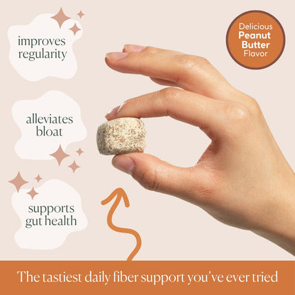 Fiome Fiber Supplement - 5g Daily Fiber Bite for Regularity, Digestion & Gut Health | Peanut Butter Cacao, 30 Servings