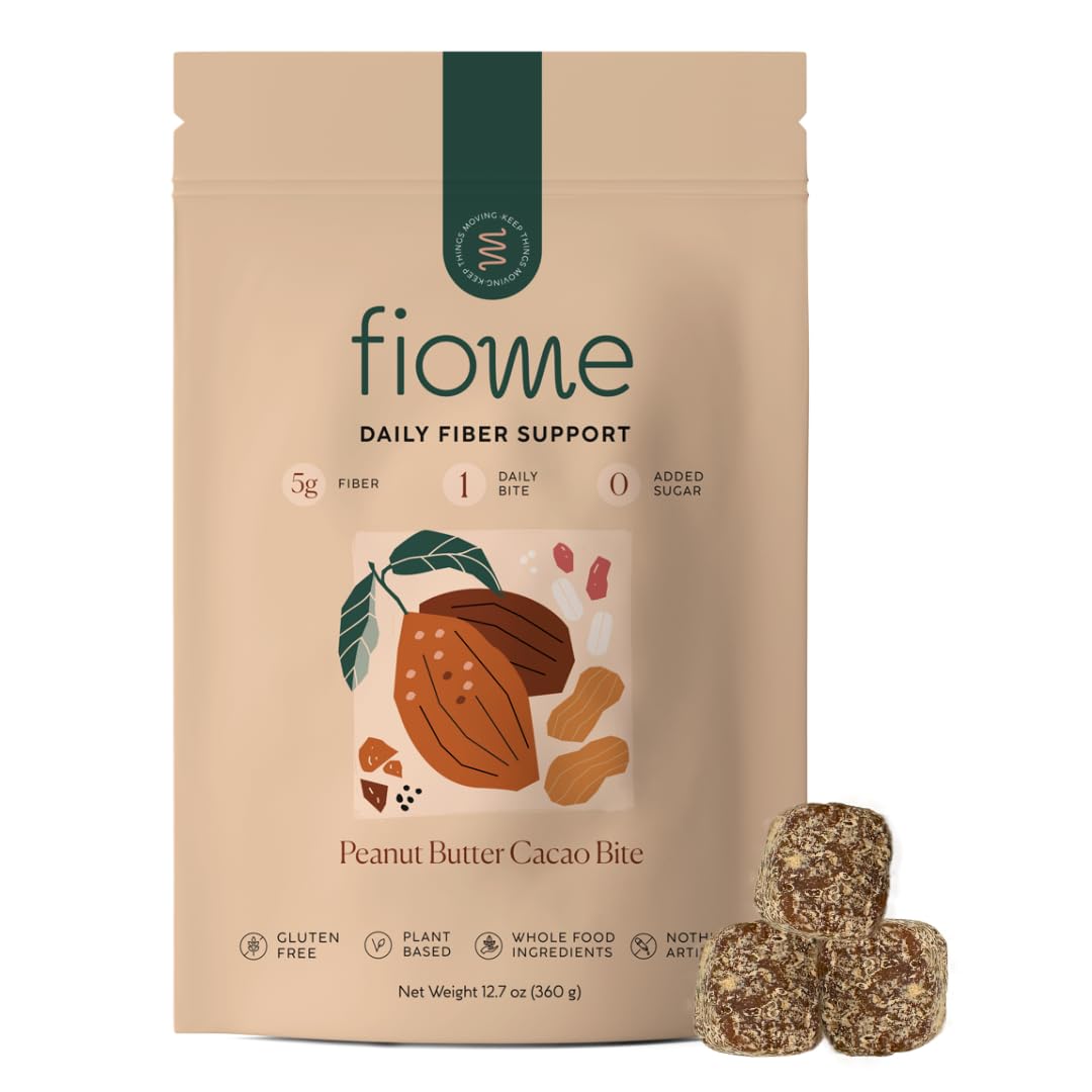 Fiome Fiber Supplement - 5g Daily Fiber Bite for Regularity, Digestion & Gut Health | Peanut Butter Cacao, 30 Servings