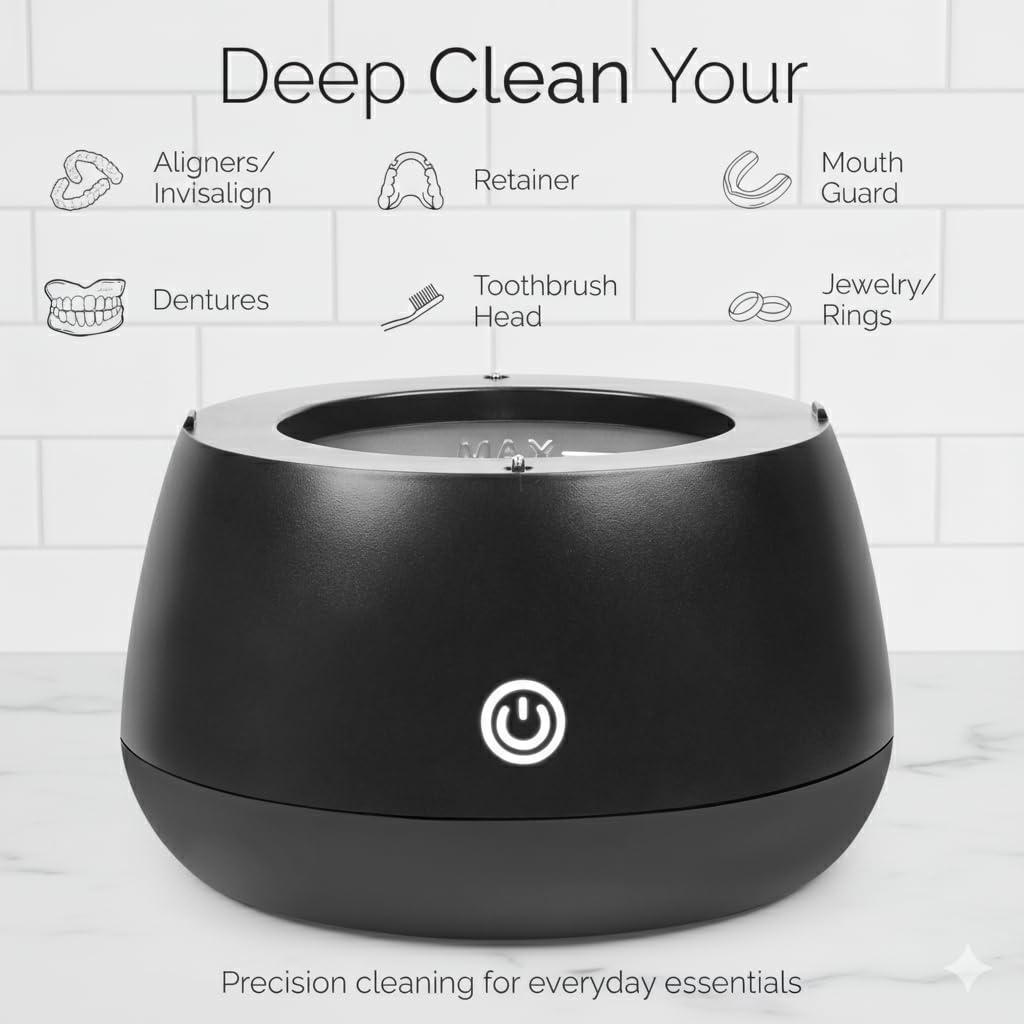 Fiona James 48kHz Ultrasonic Retainer Cleaner with UV - Black