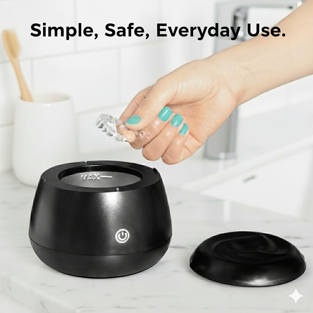 Fiona James 48kHz Ultrasonic Retainer Cleaner with UV - Black