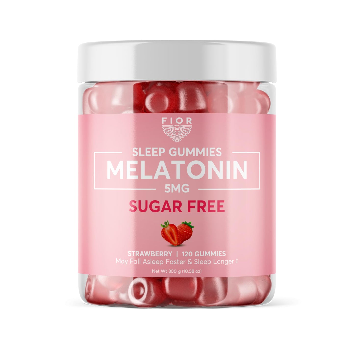 FIOR Melatonin Gummies Sugar Free Strawberry - 120 Count