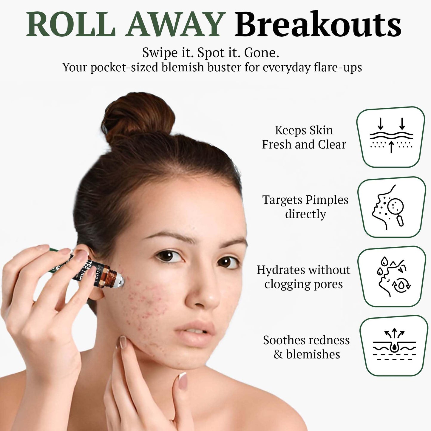 Fiora Naturals Tea Tree Oil Roll-On – 100% Natural Essential Oil for Skin, Acne & Aromatherapy